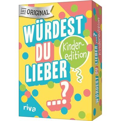 RIVA Würdest du lieber ...? Die Kinderedition: »Never have I ever« der Spieleklassiker. Das perfekte Geschenk für Kinder ab 6 Jahren RIVA Würdest du lieber ...? Die Kinderedition: »Never have I ever« der Spieleklassiker. Das perfekte Geschenk für Kinder ab 6 Jahren
