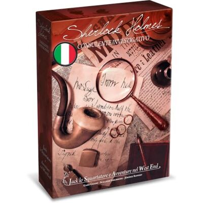 Asmodee Sherlock Holmes onderzoeksadviseur: Jack Lo Ripper en Adventure im West End detective bordspel, 1-8 spelers, 14+ jaar, editie in het Italiaans Asmodee Sherlock Holmes onderzoeksadviseur: Jack Lo Ripper en Adventure im West End detective bordspel, 1-8 spelers, 14+ jaar, editie in het Italiaans