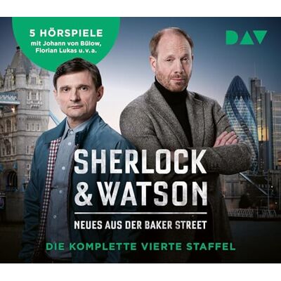 Der Audio Verlag, Dav Sherlock & Watson Neues aus der Baker Street. Die komplette vierte Staffel: Hörspiele mit Johann von Bülow, Florian Lukas, Peter Jordan u.v.a. (10 CDs) Der Audio Verlag, Dav Sherlock & Watson Neues aus der Baker Street. Die komplette vierte Staffel: Hörspiele mit Johann von Bülow, Florian Lukas, Peter Jordan u.v.a. (10 CDs)