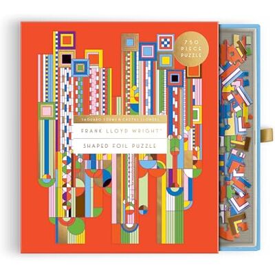 Galison Frank Lloyd Wright Saguaro Forms & Cactus Flowers 750 Piece Shaped Foil Puzzle Galison Frank Lloyd Wright Saguaro Forms & Cactus Flowers 750 Piece Shaped Foil Puzzle