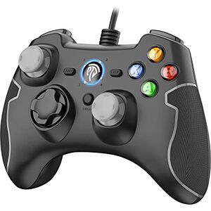 EasySMX PS3 Controller,  joystick voor games met kabel met dubbele vibratie, turbo en frontknoppen voor Windows/Android / PS3 / TV Box (grijs)