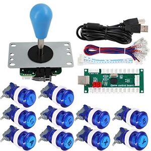 SJ@JX Arcade Game Controller DIY Kit Buttons with Logo Coin X Y Start Select 8 Way Joystick USB Encoder for PC MAME Raspberry Pi