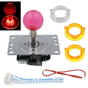 SJ@JX Arcade LED Joystick SANWA Style Fight Game Joystick LED Stick Retro Joy Circular Octagonal Limiter for Retro Pie Raspberry Pi MAME JAMMA