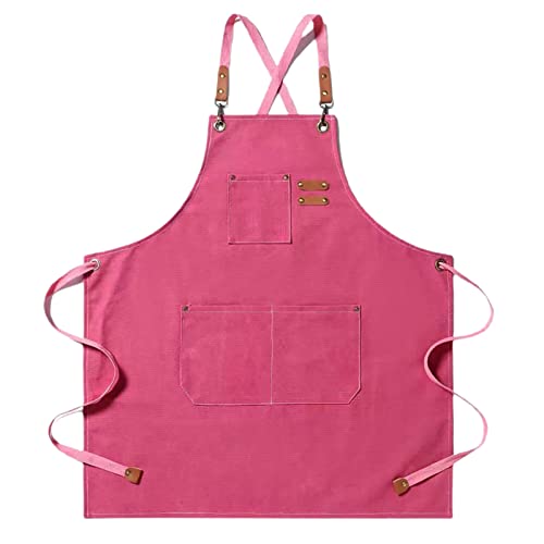 Yirtree Tuinschort Cross Back Keukenschort Unisex voor Restaurant Roze