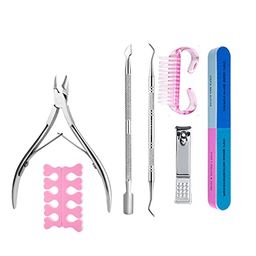 Hzutloer Nagelriemsnijders Nagellift Roestvrij staal Cuticle Removal Tool Cuticle Scissors Kit 7 stks Manicure Tool Kit