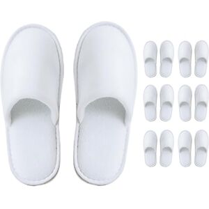Modlux Spa-pantoffels, reistassen, witte pluizige spaslippers met gesloten teen, in twee maten, geschikt voor de meeste mannen en vrouwen, comfortabel en antislip, perfect voor thuis, hotel of Modlux Spa-pantoffels, reistassen, witte pluizige spaslippers met gesloten teen, in twee maten, geschikt voor de meeste mannen en vrouwen, comfortabel en antislip, perfect voor thuis, hotel of