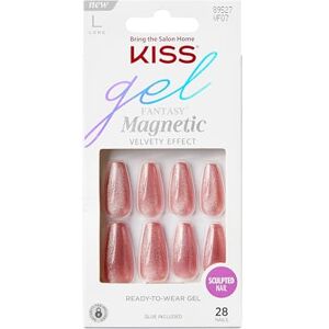 Kiss Gel Fantasy Magnetic "West Coast" koraal metallic lange amandel-cafeïnevorm 28 Press On kunstnagels in salonkwaliteit om op te plakken, doe-het-zelf, 2 g nagellijm, 1 manicure-staafje, 1 Kiss Gel Fantasy Magnetic "West Coast" koraal metallic lange amandel-cafeïnevorm 28 Press On kunstnagels in salonkwaliteit om op te plakken, doe-het-zelf, 2 g nagellijm, 1 manicure-staafje, 1