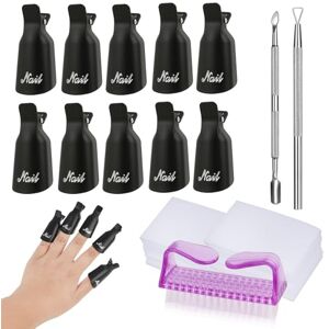 Vonsera Nagellakverwijder-clipset, 10 stuks nail art soak off nagelclips met 2 stuks nagelriem-krukker-trimmer, 1 nagelborstels, 500 stuks wattenschijfjes voor gelnagels, gelpolijstverwijderaar wrap tool als Vonsera Nagellakverwijder-clipset, 10 stuks nail art soak off nagelclips met 2 stuks nagelriem-krukker-trimmer, 1 nagelborstels, 500 stuks wattenschijfjes voor gelnagels, gelpolijstverwijderaar wrap tool als