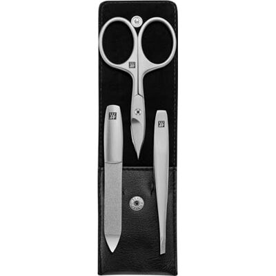 ZWILLING Manicureset (3-delig, nagelverzorging en pedicure, etui van echt leer, precies, met combi-nagelschaartje), premium, zwart ZWILLING Manicureset (3-delig, nagelverzorging en pedicure, etui van echt leer, precies, met combi-nagelschaartje), premium, zwart