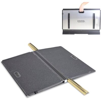 KMINA Opklapbare helling van aluminium met antislip oppervlak (hoogte 4 cm), drempelhelling, capaciteit 270 kg, draagbaar ontwerp met handvat en tas KMINA Opklapbare helling van aluminium met antislip oppervlak (hoogte 4 cm), drempelhelling, capaciteit 270 kg, draagbaar ontwerp met handvat en tas
