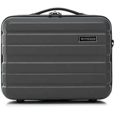 WITTCHEN COMODO Line Valise cosmétique Bagages Trousse de toilette Vanity Case de Voyage Femme Trousse de Toilette Rigide Portable en ABS Bandoulière amovible Taille XS Gris foncé WITTCHEN COMODO Line Valise cosmétique Bagages Trousse de toilette Vanity Case de Voyage Femme Trousse de Toilette Rigide Portable en ABS Bandoulière amovible Taille XS Gris foncé