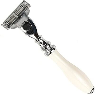 Parker Safety Razor Parker Mach 3 Compatible Razor White Resin 11W-M3 Parker Safety Razor Parker Mach 3 Compatible Razor White Resin 11W-M3