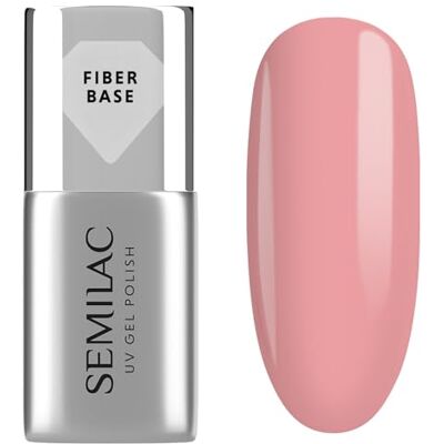 Semilac Fiber Base Uv-nagellak roze beige 7 ml – versterkende hybride basis met nylonvezels, opbouw en lichte verlenging tot 5 mm, subtiele glans Semilac Fiber Base Uv-nagellak roze beige 7 ml – versterkende hybride basis met nylonvezels, opbouw en lichte verlenging tot 5 mm, subtiele glans