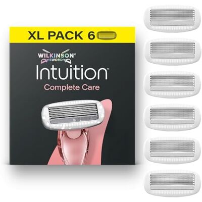 Wilkinson Sword Intuition Complete Care-scheermesjes voor vrouwen, Hydro-Boost-serum, 6 navulmesjes Wilkinson Sword Intuition Complete Care-scheermesjes voor vrouwen, Hydro-Boost-serum, 6 navulmesjes