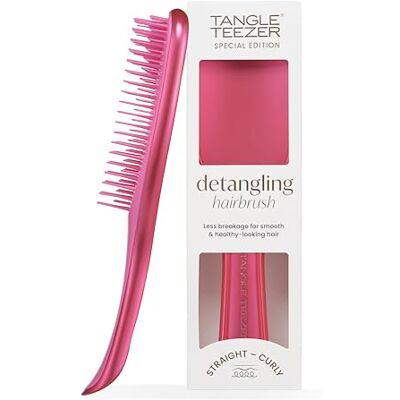 Tangle Teezer Ultimate Detangler-haarborstel Voor nat en droog haar Anti-klit borstel voor alle haartypen Gelaagde tanden verminderen breuken en elimineren klitten Roze Chroom finish Tangle Teezer Ultimate Detangler-haarborstel Voor nat en droog haar Anti-klit borstel voor alle haartypen Gelaagde tanden verminderen breuken en elimineren klitten Roze Chroom finish