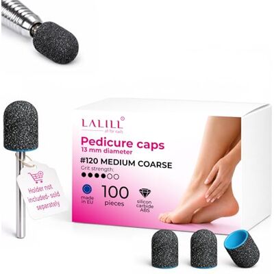 LALILL Schuurdoppen LUX ABS 13 mm 120 korrelgrootte 100 stuks doppen voor nagelfrees grafiet schuurhulzen voor nagelmodellering manicure pedicure podologie schuurband voor voetverzorging LALILL Schuurdoppen LUX ABS 13 mm 120 korrelgrootte 100 stuks doppen voor nagelfrees grafiet schuurhulzen voor nagelmodellering manicure pedicure podologie schuurband voor voetverzorging