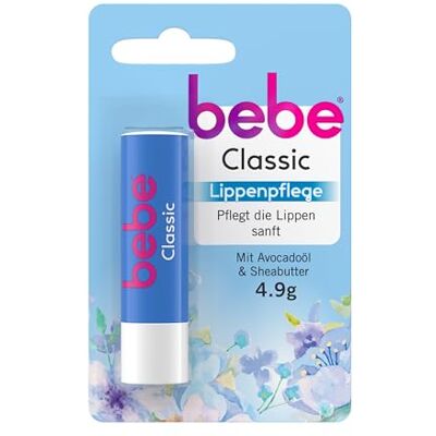 Bebe Classic lippenverzorging (12 x 4,9 g), lippenbalsem met avocado-olie en sheaboter, verzorgt de lippen zacht met 98% ingrediënten van natuurlijke oorsprong en zonder minerale oliën Bebe Classic lippenverzorging (12 x 4,9 g), lippenbalsem met avocado-olie en sheaboter, verzorgt de lippen zacht met 98% ingrediënten van natuurlijke oorsprong en zonder minerale oliën