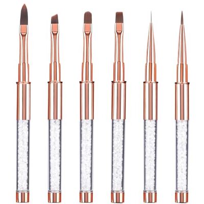 Kiperline Nail Art gelpenseel, 6-delig, professioneel, met dop, kwast voor semi-permanente nagellak, U-V, constructiekit voor professionele beginners Kiperline Nail Art gelpenseel, 6-delig, professioneel, met dop, kwast voor semi-permanente nagellak, U-V, constructiekit voor professionele beginners