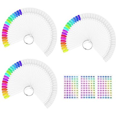 Carehabi 150 stuks nagelpatroonsticks, nagelsticks, nagelkleurenscherm, standaard, semi-permanente nagellak, kleurkaart voor nail-art-stijl en kleurweergave, met cijferstickers 1-180 Carehabi 150 stuks nagelpatroonsticks, nagelsticks, nagelkleurenscherm, standaard, semi-permanente nagellak, kleurkaart voor nail-art-stijl en kleurweergave, met cijferstickers 1-180