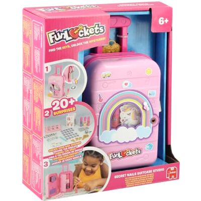 FUNLOCKETS Geheime Nagelstudio Koffer – Nagelstudio voor Kinderen 6+ Roze verrassingsspeelgoed – Ontgrendel 20+ verrassingen met kindernagellak, stickers en nail art-accessoires FUNLOCKETS Geheime Nagelstudio Koffer – Nagelstudio voor Kinderen 6+ Roze verrassingsspeelgoed – Ontgrendel 20+ verrassingen met kindernagellak, stickers en nail art-accessoires