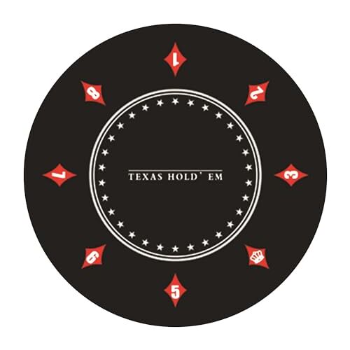 Fiita Opvouwbare Texas Hold'em Poker Mat Draagbare 24/31/39 Inch Ronde Poker Mat Poker Tafelblad Casino Kaartspellen, Draagbare Rubber Poker Mat voor Tafel Voor Casino Kaartspellen, Draagtas