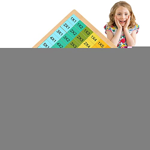 Aibyks Houten vermenigvuldigingsbord   Houten Times Table Tray-spel voor kinderen,Houten tijdentafel Wiskundevermenigvuldigingsblokkenbord voor kinderen, peuters, meisjes, jongens