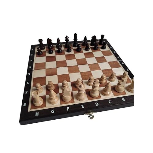Dudrak Schaakfineer 28cmx28cm afsluitbaar schaakbord in het midden Schaakinlegwerk