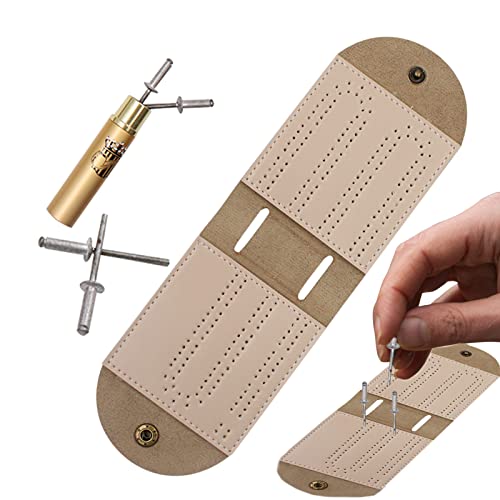 Bexdug 2 Pcs Leren bordspel Cribbage Bordspel Lederen scorebord voor papieren kaartspellen, lederen zakformaat kleine kaartspel scorebordaccessoires