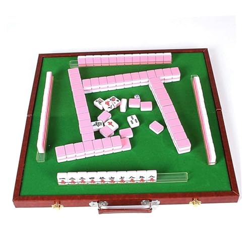 ppARK Mahjong 1 set Mahjong-tegels met tafel Mahjong-tegels Spel Traditioneel Mahjong-spel voor thuisfeesten, reizen, kantoor, balkon Mahjong Set