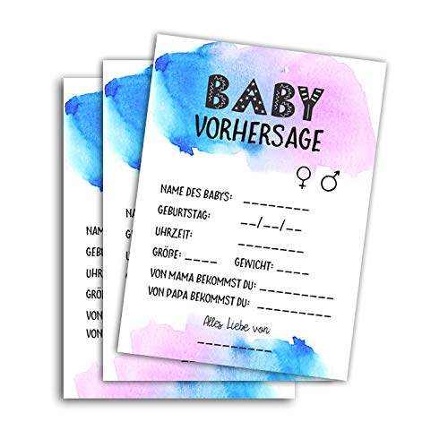 Nastami 10 x baby voorspellingskaarten babyparty tip spel baby party spelletjes baby party spelletjes, babyparty deco, babyparty ideeën