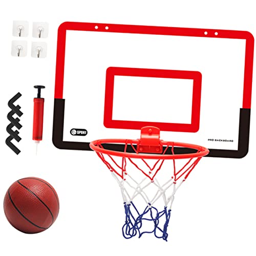 Toyvian 2 Sets Indoor Basketbal Hoepel Basketbalring Voor Baby's Deur Hangend Basketbalnet Hijs Basketbal Rek Basketbal Binnen Mini-basketbal Bad Kader Speelgoed Bal Geen Ponsen Eva Kind