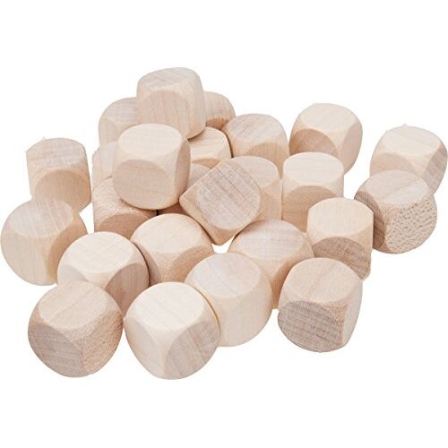 GICO Blanco dobbelstenen, blanco, blanco, 16 mm, randlengte, naturel, 5964, 25 stuks