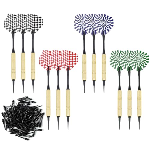 FYting 12 stuks dartpijlen, 14 g darts, softtip dartpijlen, dartpijlen met plastic punten, 100 stuks, dartaccessoires, zachte dartpijlen met plastic punten voor elektronische dartborden (14 g)