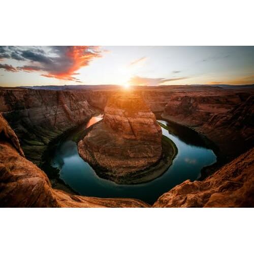 GUOHLOZ Volwassen Puzzel, 1500 Stukjes High Quality Collection, Colorado, Canyon, Arizona, VS, Horseshoe Bend, 87x57cm