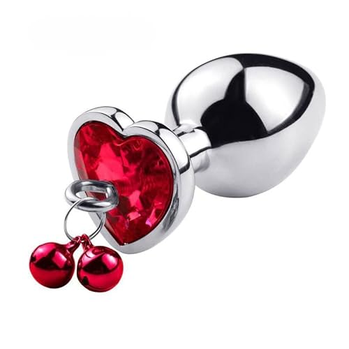 CIONIC Anaal Plug Tractieketting Bel Anale Plug Metalen Anale Kralen Kristal Anus Erotische Kralen Butt Plug Sex Toys Gay Bdsm (Rood-B)