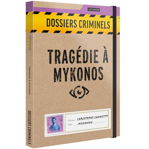 Platonia Games Criminele map – tragedie in Mykonos – grijsend einde van de carrière voor Christopher Cannette – gezelschapsspel Escape Game – meeslepend en samenwerkend onderzoeksspel