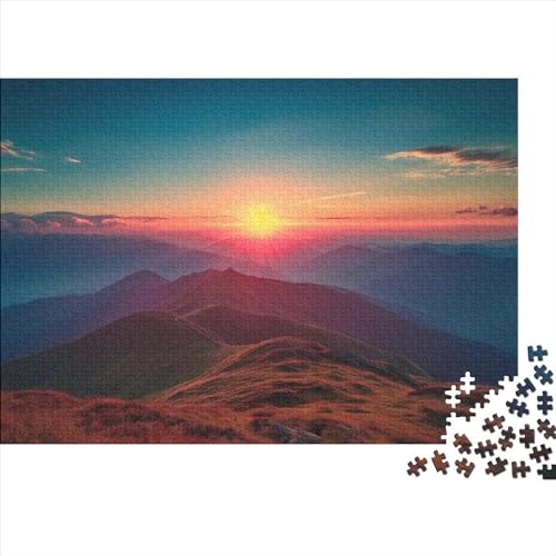 PMVCFRXA Zonsopgang en zonsondergang puzzel 300 stukjes puzzel voor volwassenen zonsopgang en zonsondergang houten puzzel decoraties 300 stuks (40 x 28 cm)