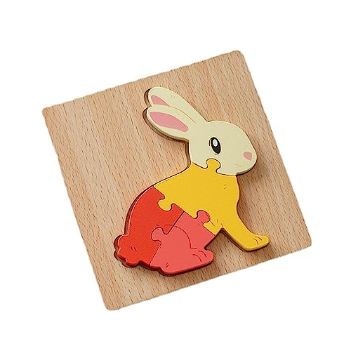 Bexdug Houten puzzels voor peuters, Houten Montessori-puzzels   3D Dieren Houten Puzzels,Montessori-speelgoed voor 1 2 3 jaar oud, kinderen leren fijne motoriek Educatieve puzzels