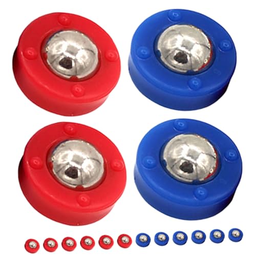 COOLHIYA 16 Stuks Kindersjoelbak roestbestendig sjoelbaktafelpucks shuffleboard pucks roller schep hockey pucks games slider kralen uitrusting voor rollende ballen mini sjoelen Wielset