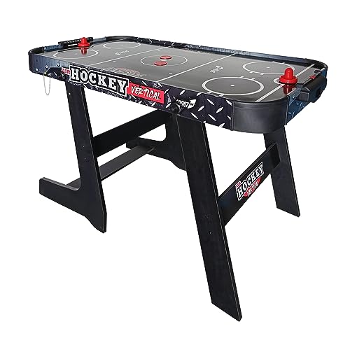 Sport1 One The Sport Maker Sport1 Air Hockey Metal verticaal, inklapbare hockeytafel, Air Mini met 12 V ventilator, ruimtebesparende airhockeytafel, afmetingen: 121 x 60 x 76 cm, 2 handgrepen en 2 schijven inclusief,