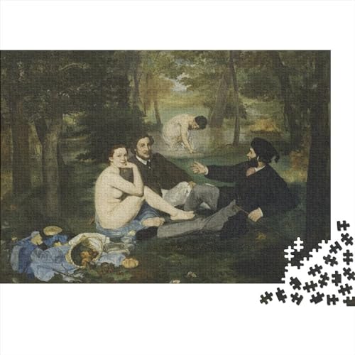 NEDLON Édouard Manet legpuzzels voor volwassenen, 1000 stukjes, hersenkraker spel, kunstcollectie, hersenkraker volwassenen, premium kwaliteit, houten puzzel, 1000 stuks