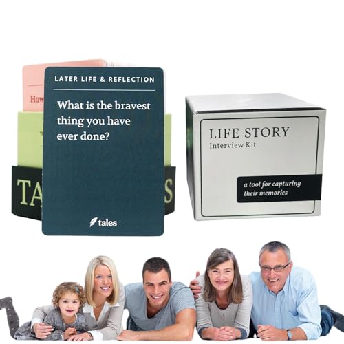 BeNsil 150 stuks Life Story Interview Kit met samengestelde vraagkaarten Leer ouders en grootouders kennen voor familie Game Night, Gevoelens Gesprek Spel voor Familie