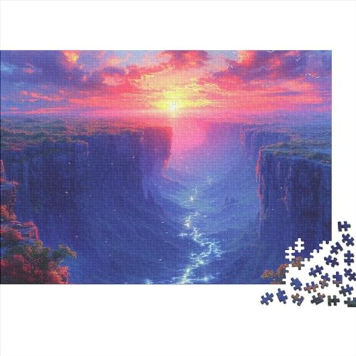 PMVCFRXA Zonsopgang en zonsondergang puzzel 300 stukjes puzzel voor volwassenen zonsopgang en zonsondergang houten puzzel souvenir 300 stuks (40 x 28 cm)