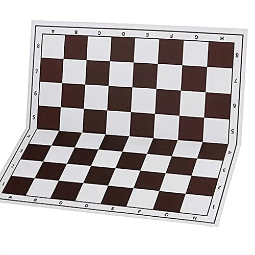 AQHZB Schaakbordset Opvouwbaar schaakbord 20x20 inch schaakbord PVC-materiaal schaakbord met 2,2 inch vierkante en algebraïsche symbolen,donkerbruine schaaksets