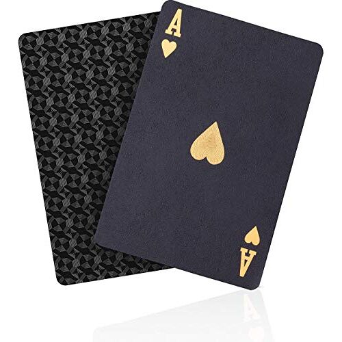 ACELION Waterdichte plastic speelkaarten,Koel dek van kaarten, luxe Gift Poker kaarten (zwarte diamant kaarten)