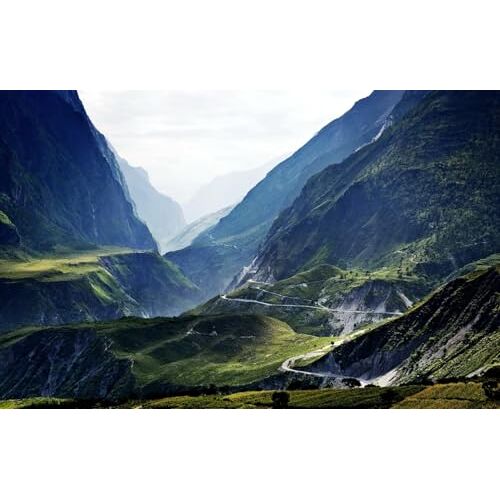 GUOHLOZ Puzzel 500 stukjes, puzzel voor volwassenen en kinderen vanaf 8 jaar, Landschap, Bergen, China, Tibet, Lijiang, 52x38cm