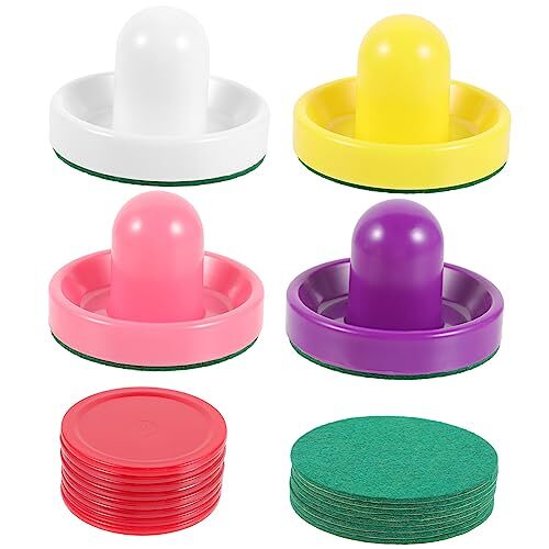 ADOCARN 1 Set Air Hockey Cover Ijshockey Pusher Hockey Pucks En Paddles Grappige Hockey Pusher Verzending Benodigdheden Plastic Ijshockey Peddels Tafel Ijshockey Benodigdheden Tafel