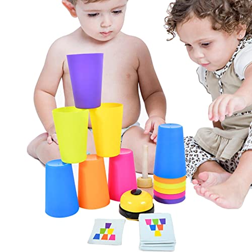 Qikam Cup Stapelset Kinderen,Kinderen Volwassenen Cup Stapelen Set   2 Spelers Quick Speed Cup Stapelen Spelletjes Party Games Voor Familie