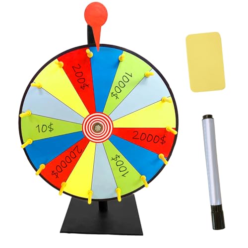 Teksome Prize Wheel Rad van Fortuin om te draaien   15-slots tafelblad kleur spinnewiel Draai het roulettewiel voor carnaval, beurs, win Fortune Spin Games