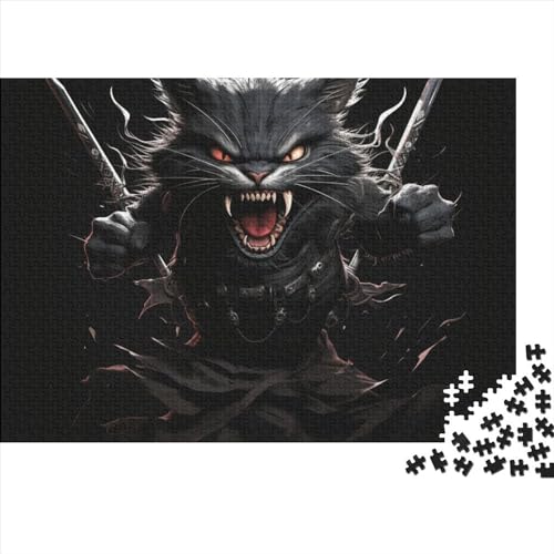 CHUIYUFULAN Fierce Wolf Puzzel, 1000 stuks, klassieke spelletjes, behendigheidsspel, kleurrijk behendigheidsspel, exclusief Amazon familiespel, speelgoed, unieke puzzel, decoratie, 1000 stuks (75 x 50 cm)